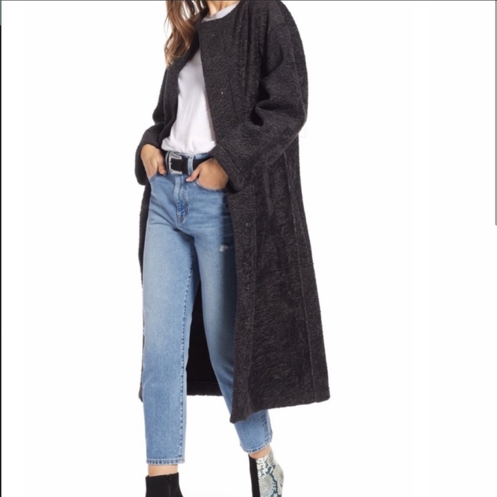 NWT Something Navy Long Black Coat